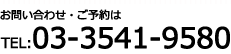 お問い合わせ・ご予約は TEL:03-3541-9580